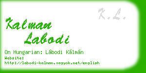 kalman labodi business card